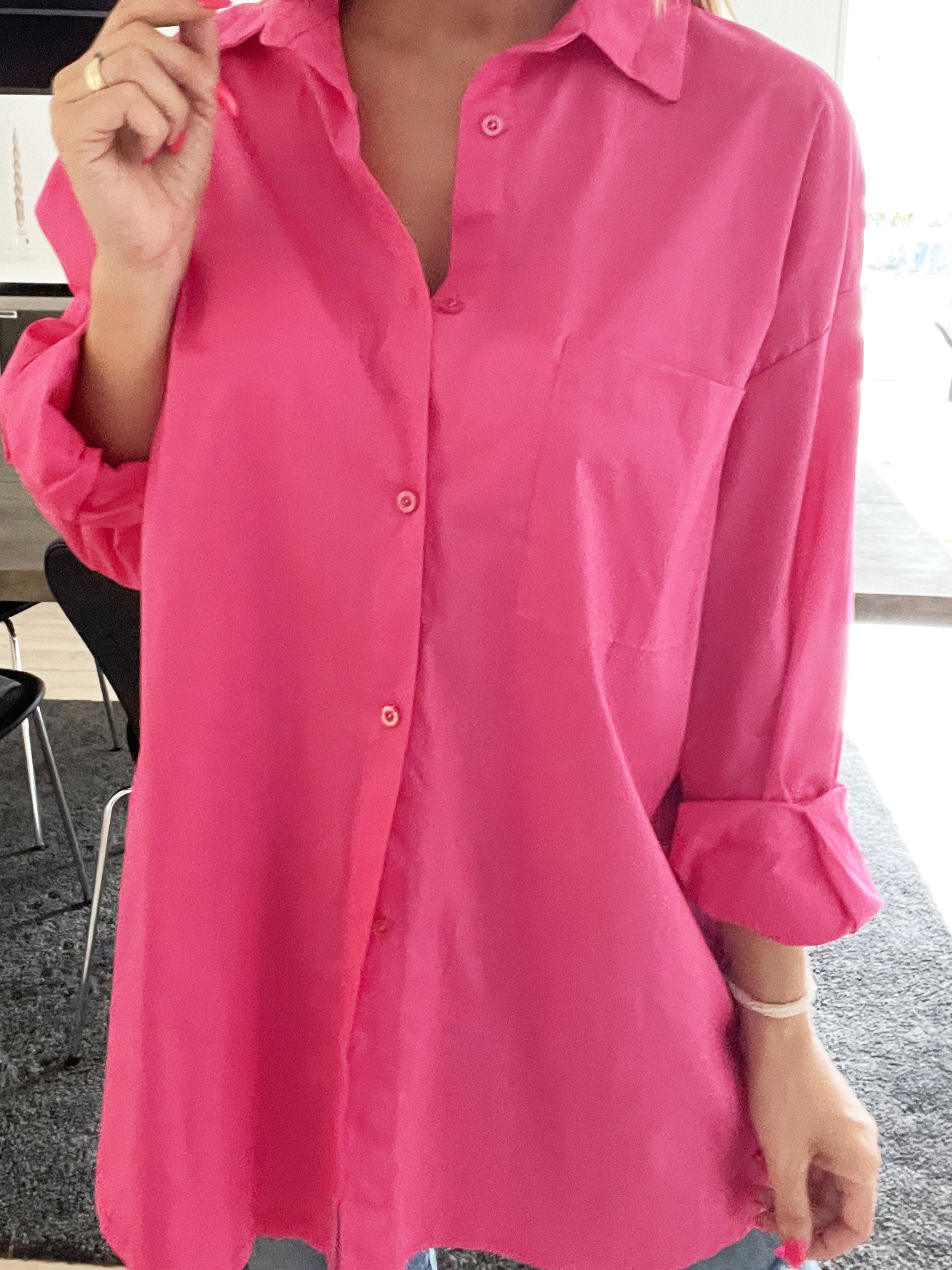 Verona - Oversized skjorta med stor ficka